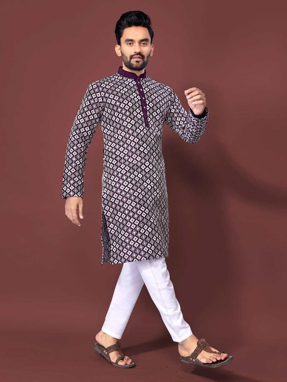 Men Thread Work Kurta for all Season