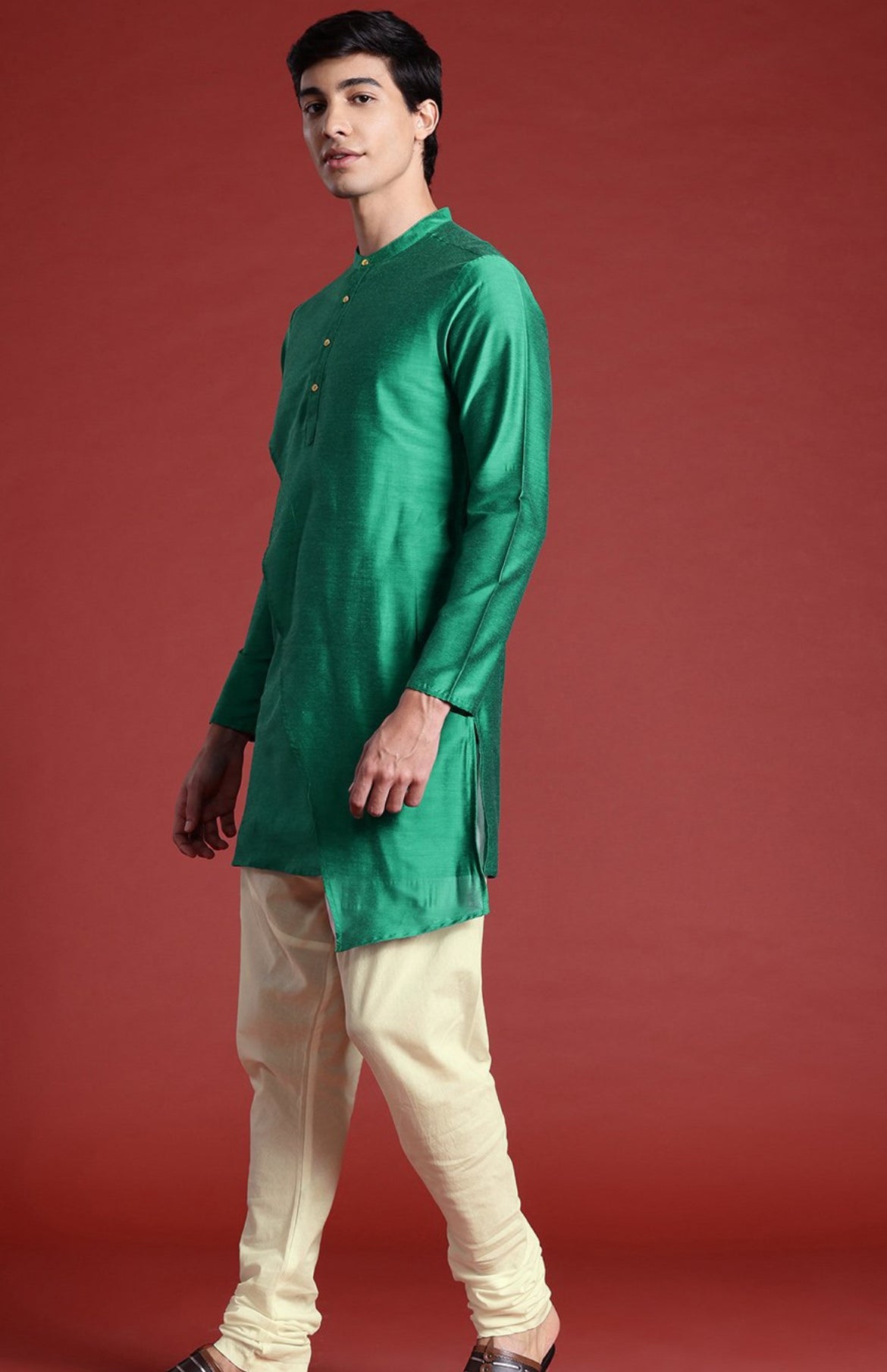 Green Solid Kurta & Dhoti Pants - PREORDER