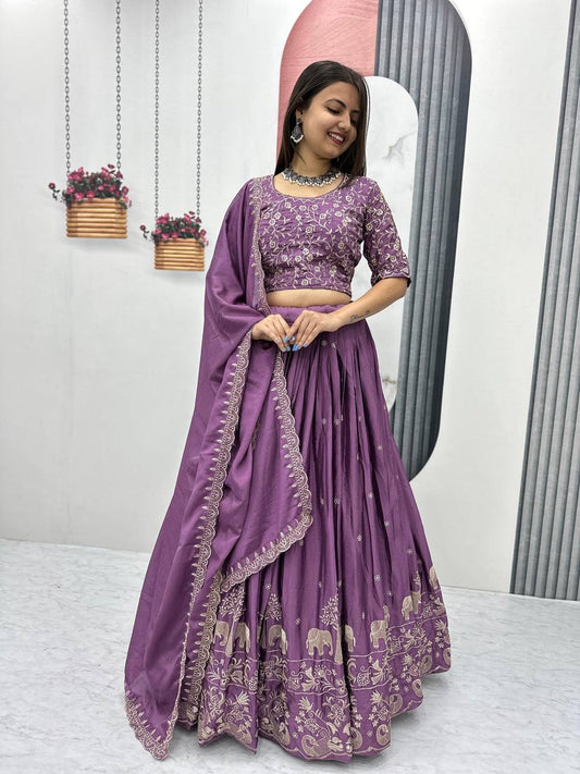 Purple Wedding Wear Lehenga Choli