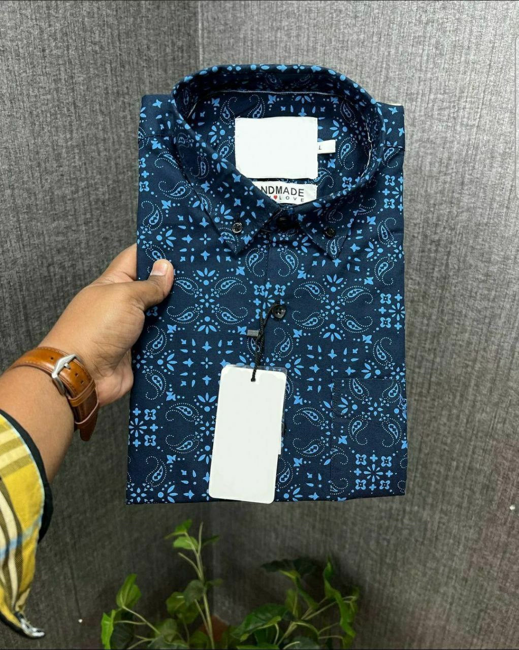 Men Floral  Short Sleeves Shirt - Blue