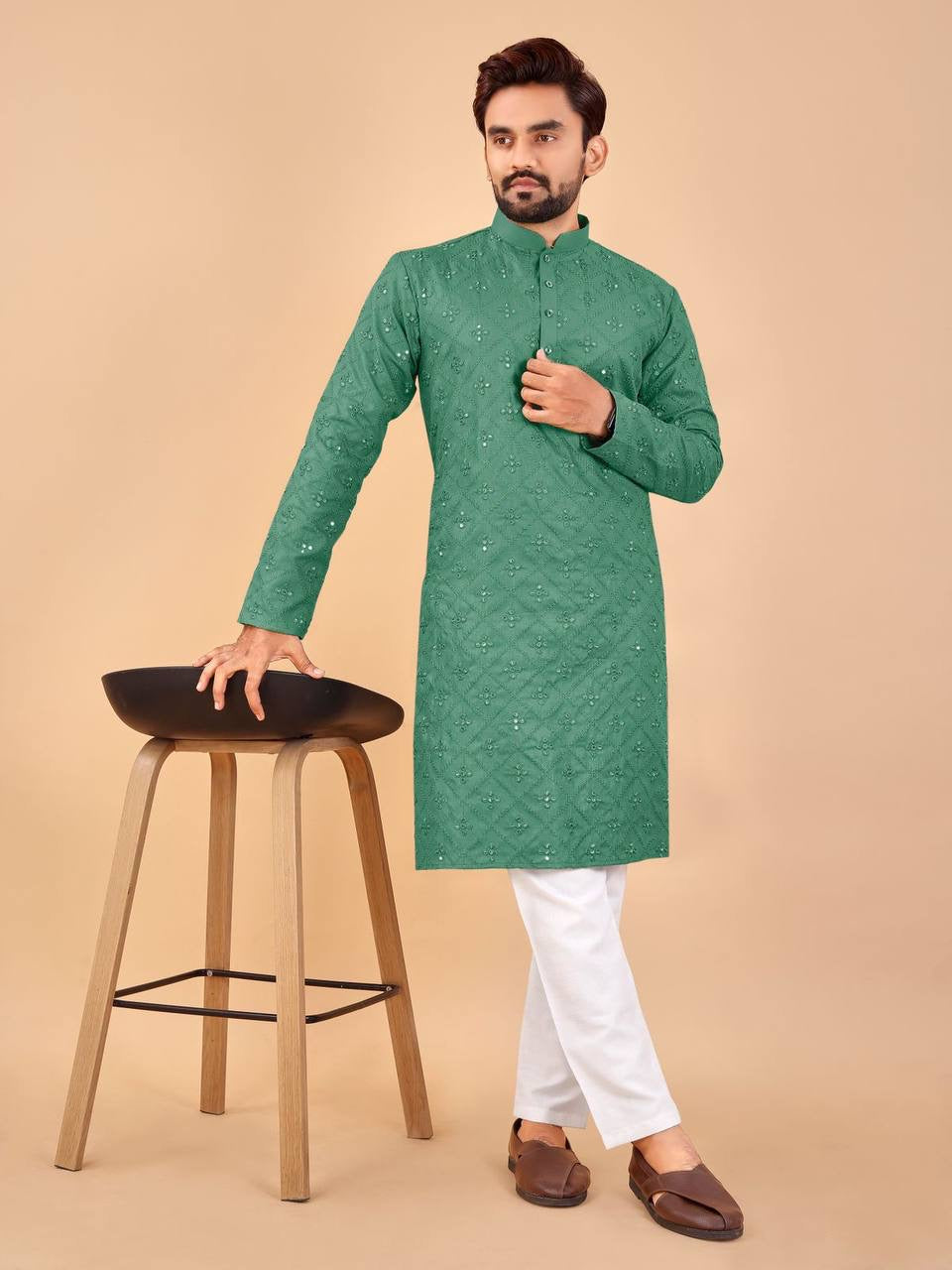 Abishek Mirror Work Kurta