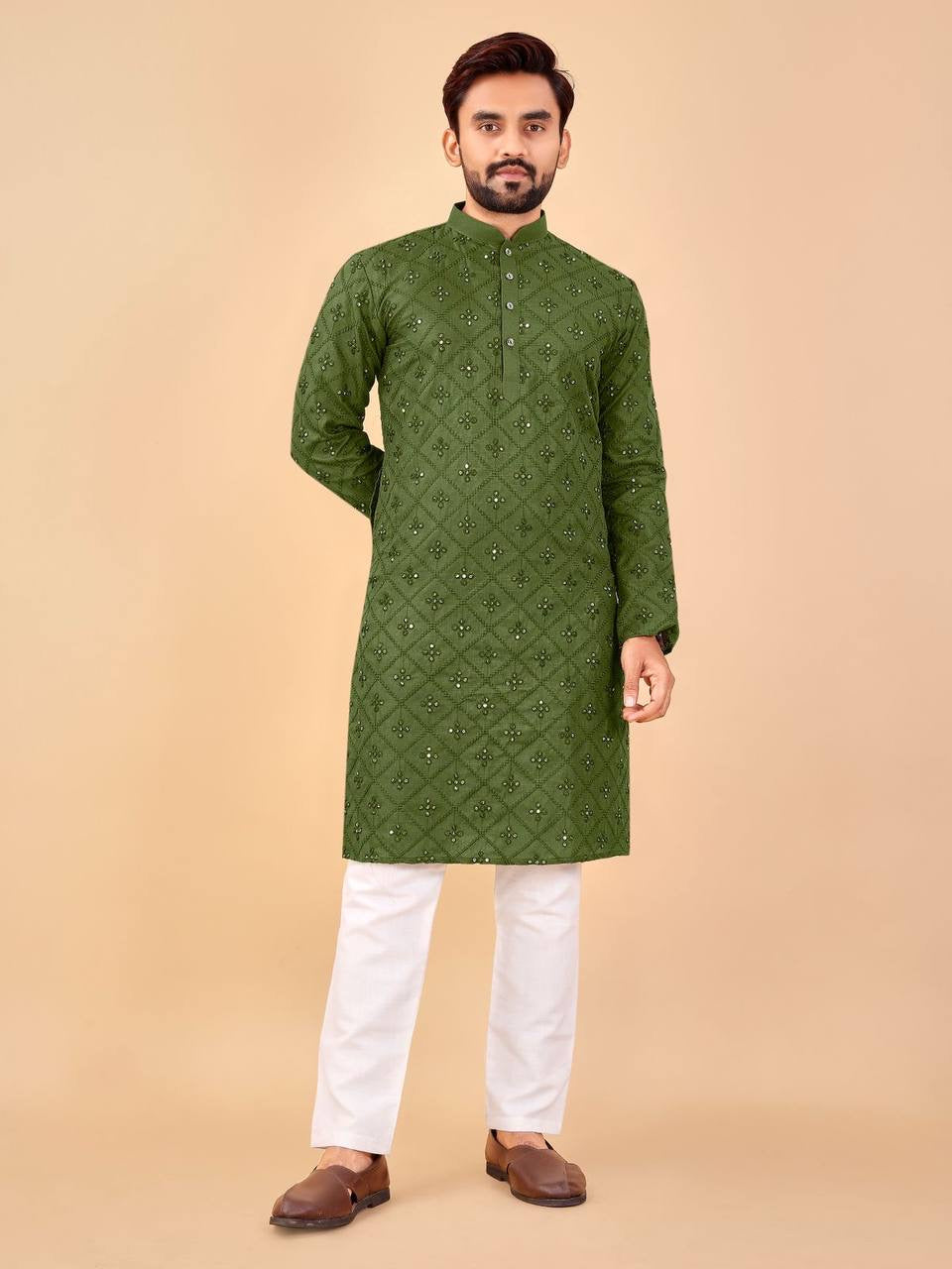 Abishek Mirror Work Kurta