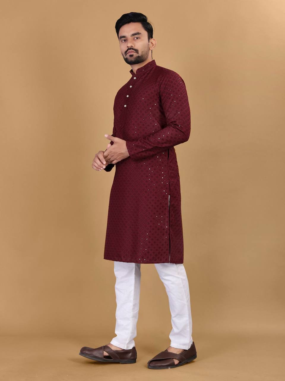 Keshav Partywear Kurta with Pants - HOUSE OF KURTAS