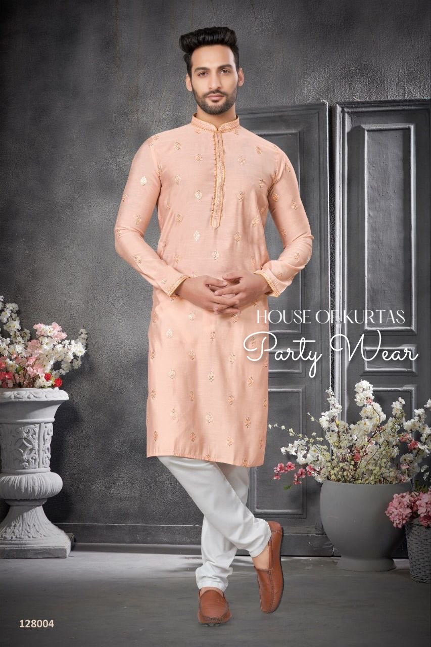 Exquisite Cotton Silk Kurta with Sequins Embroidery