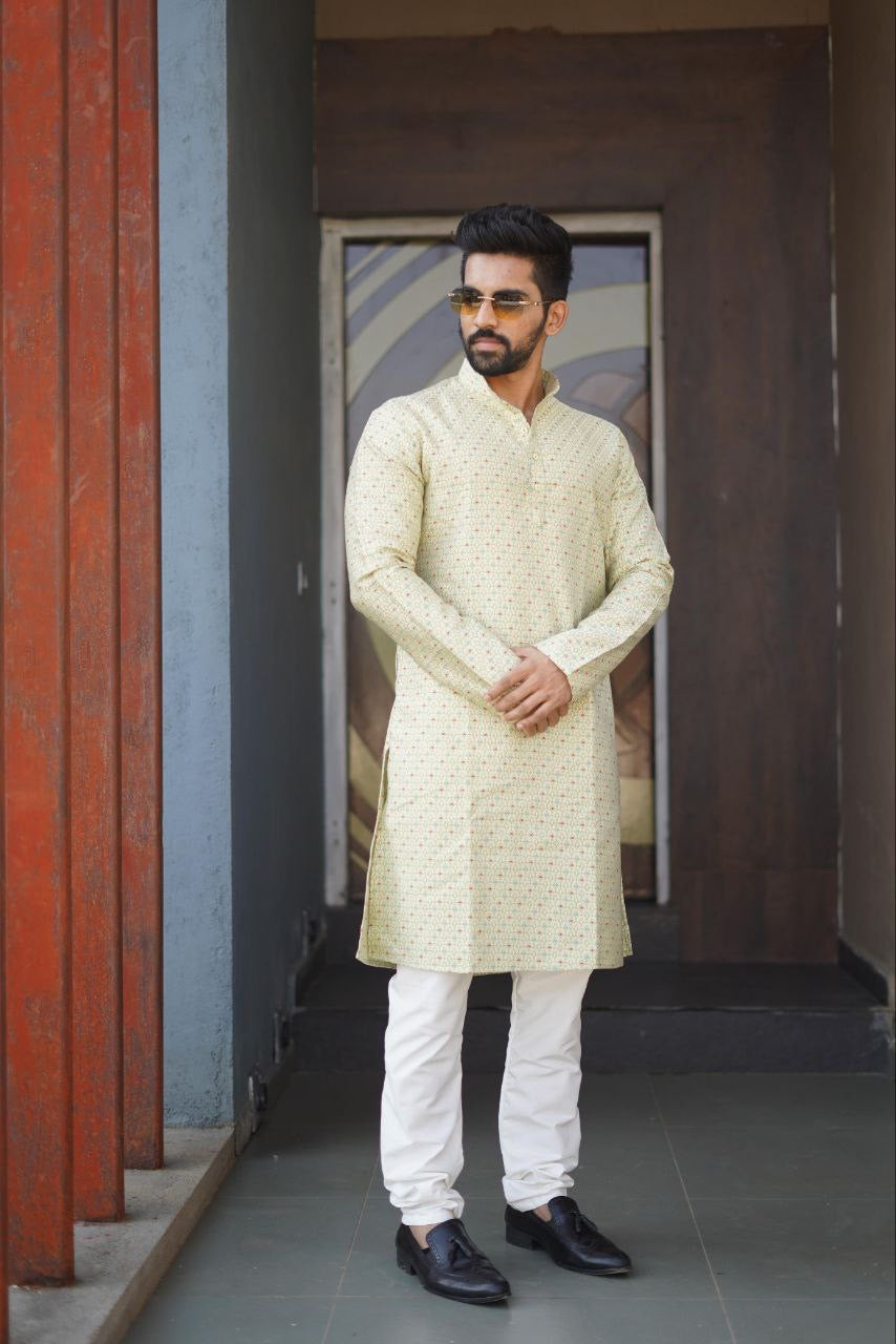 Abhinav Jacquard Kurta with Pyjamas set