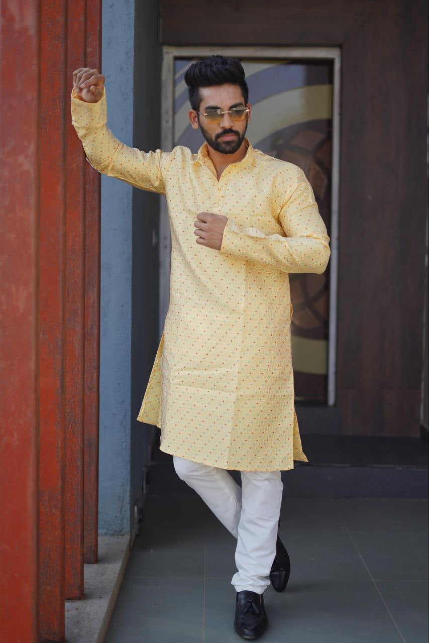 Abhinav Jacquard Kurta with Pyjamas set