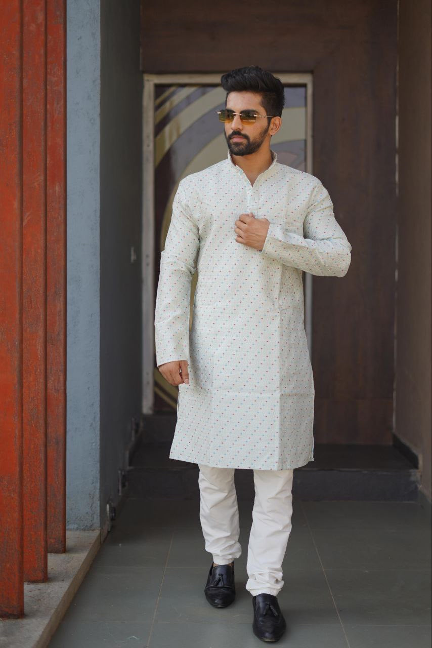 Abhinav Jacquard Kurta with Pyjamas set