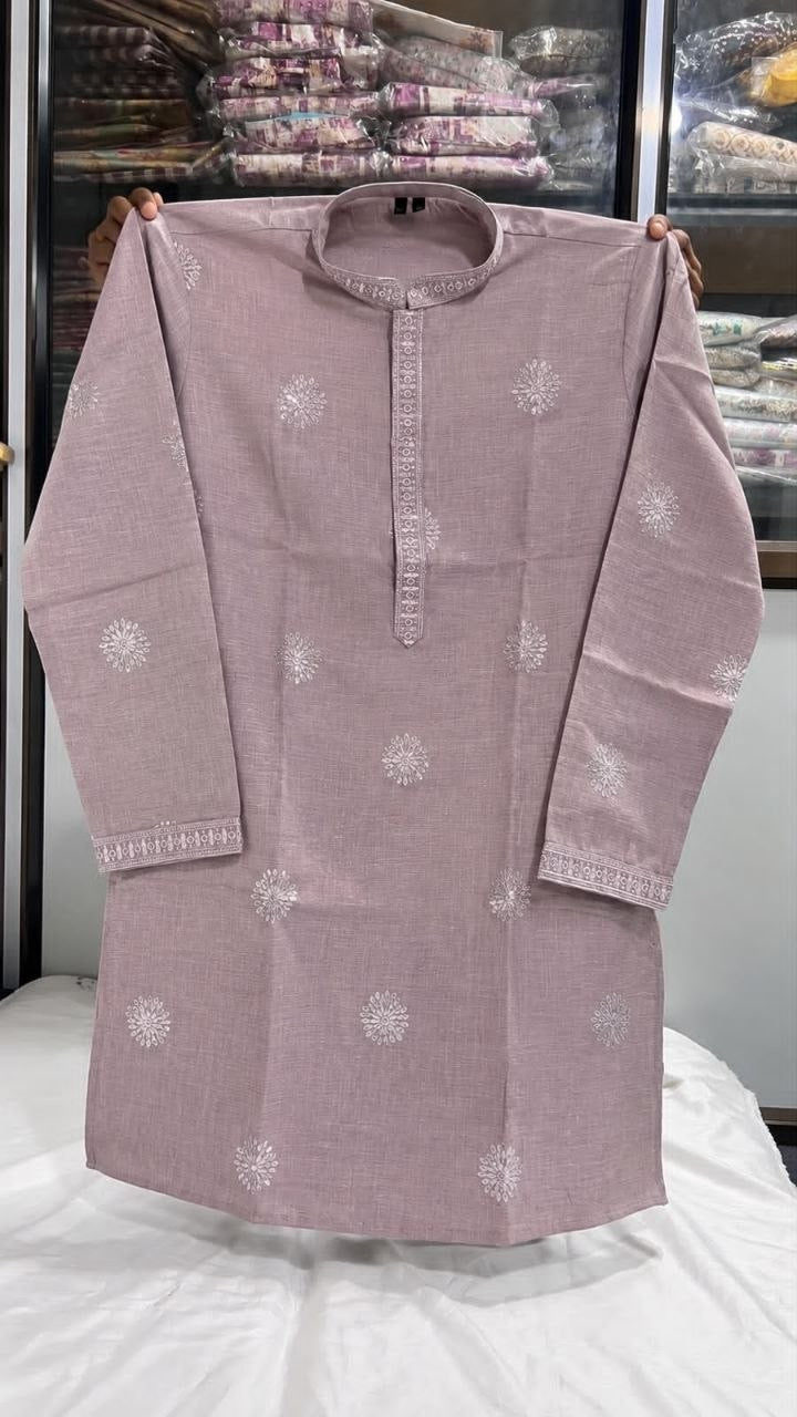 Mauve men's embroidered sequin kurta original garment photograph