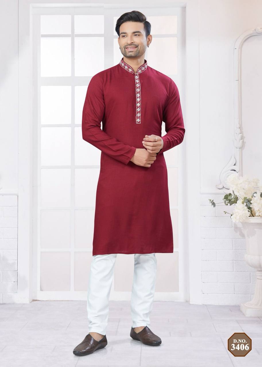 Men’s Classic Kurta with Pants – Multiple Colors