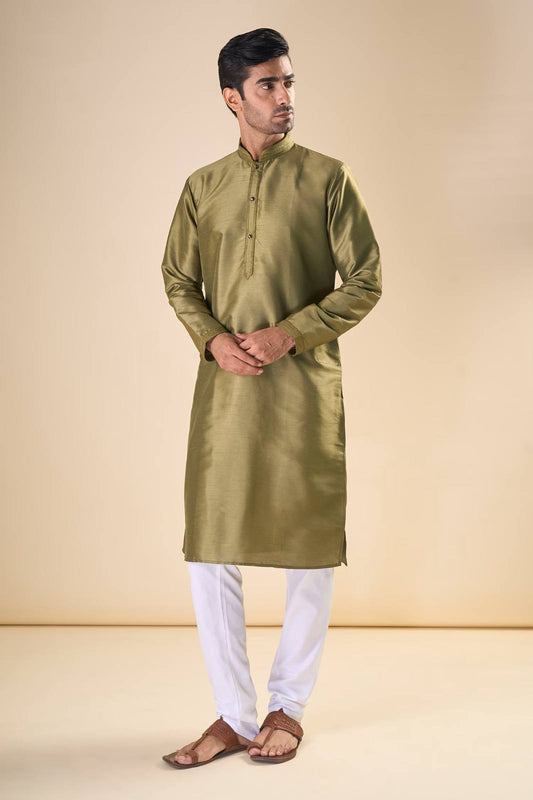 Men Cotton Silk Kurta Set