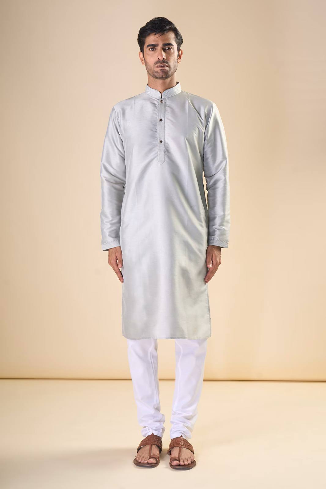 Men Cotton Silk Kurta Set