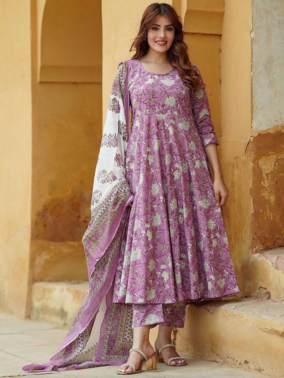 Rayon Printed Kurti Pant Dupatta Set