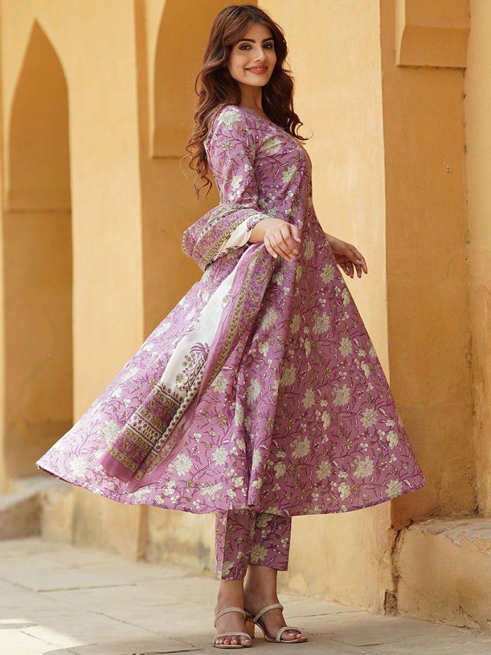 Rayon Printed Kurti Pant Dupatta Set
