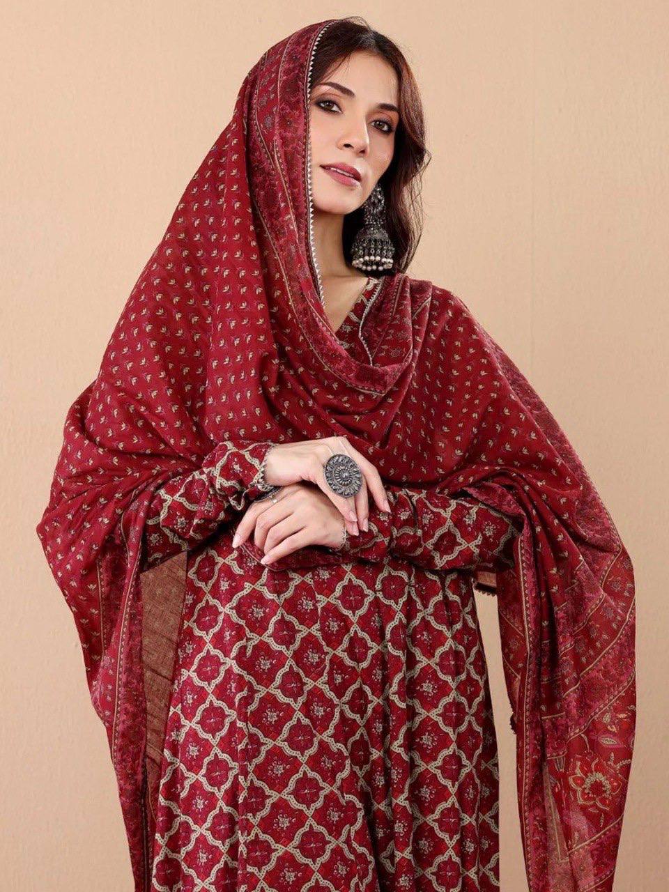 Rayon Printed Kurti Pant Dupatta 3-Piece Set