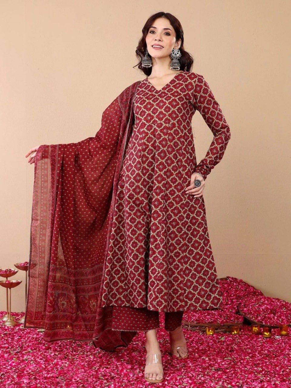 Rayon Printed Kurti Pant Dupatta 3-Piece Set