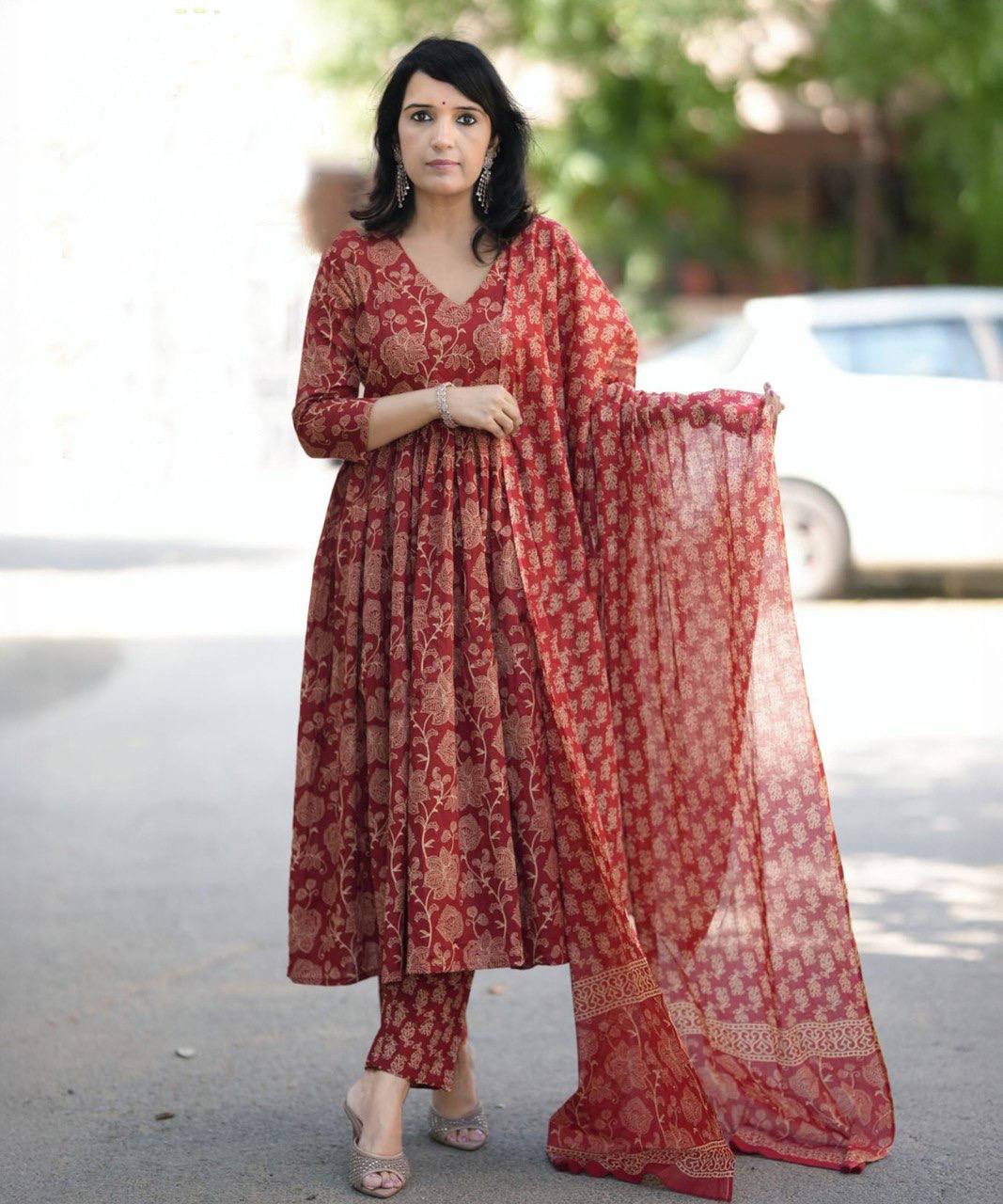Rayon Printed Kurti Pant with Dupatta
