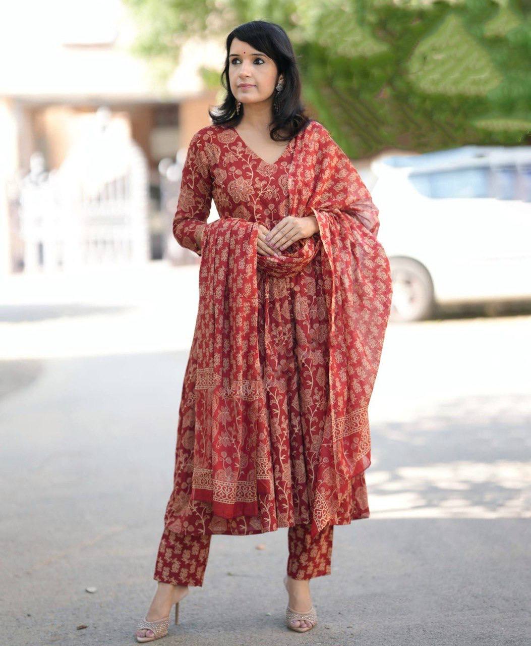 Rayon Printed Kurti Pant with Dupatta