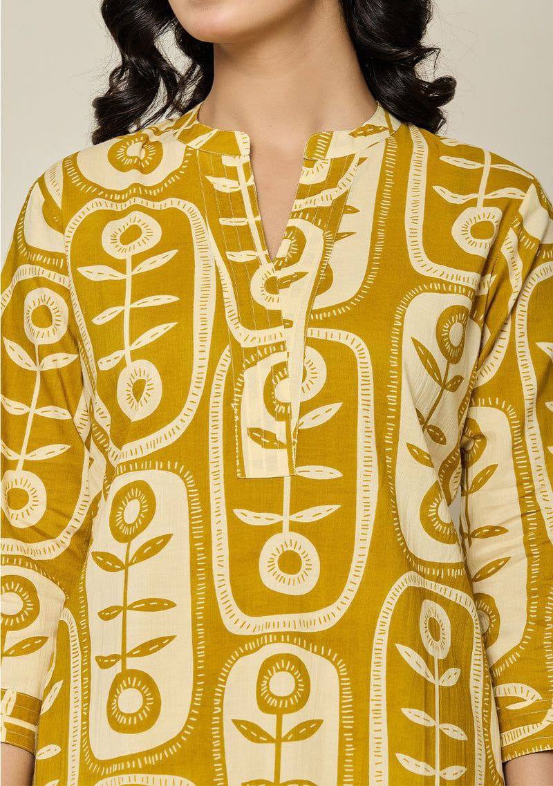 Yellow Kurti, Pant with Dupatta - Office & Everyday