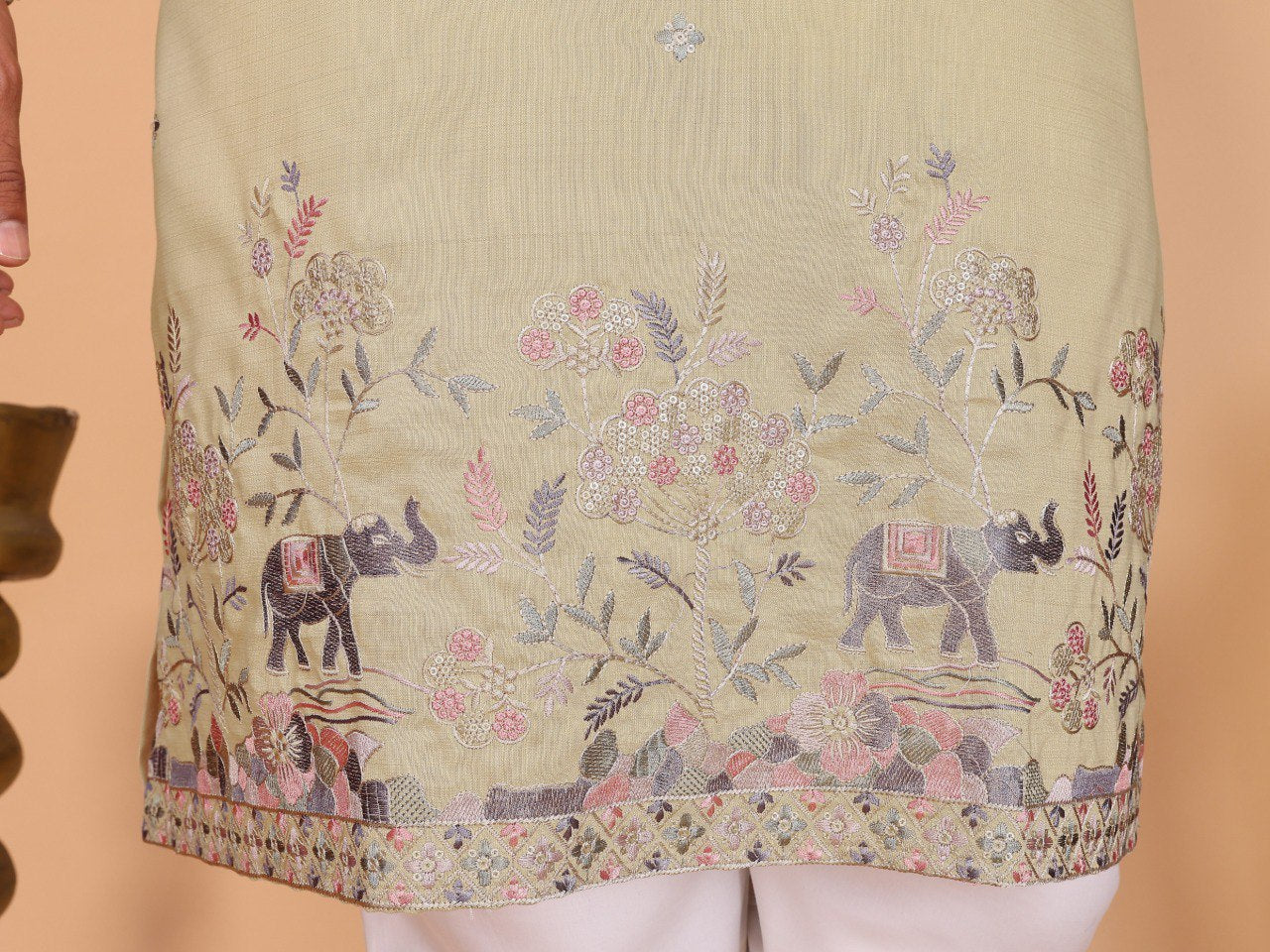 Men Linen Cotton Kurta with Pants Set