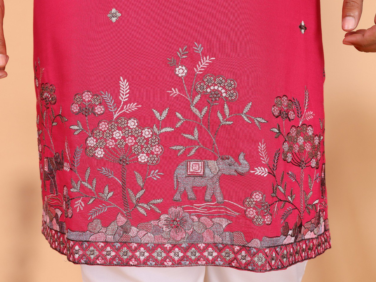 Men Linen Cotton Kurta with Pants Set