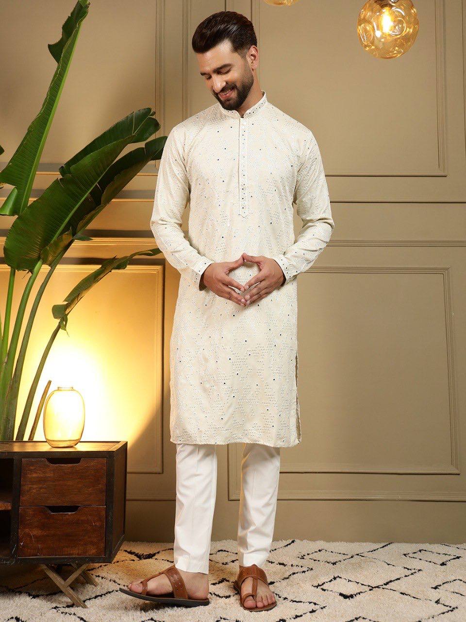 Men's Khadi Cotton Kurta Set