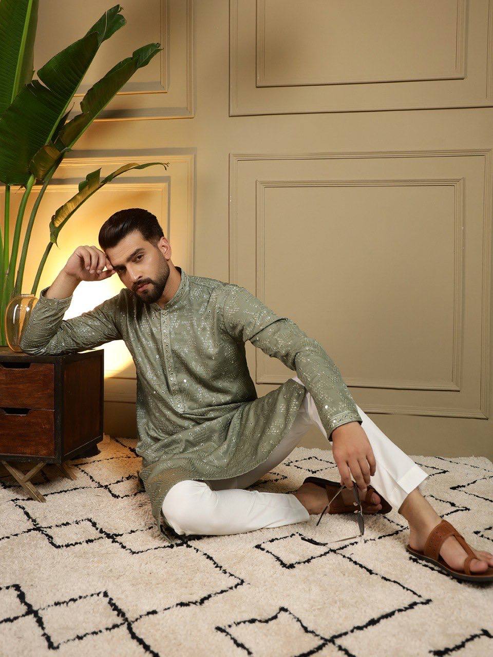 Men's Khadi Cotton Kurta Set
