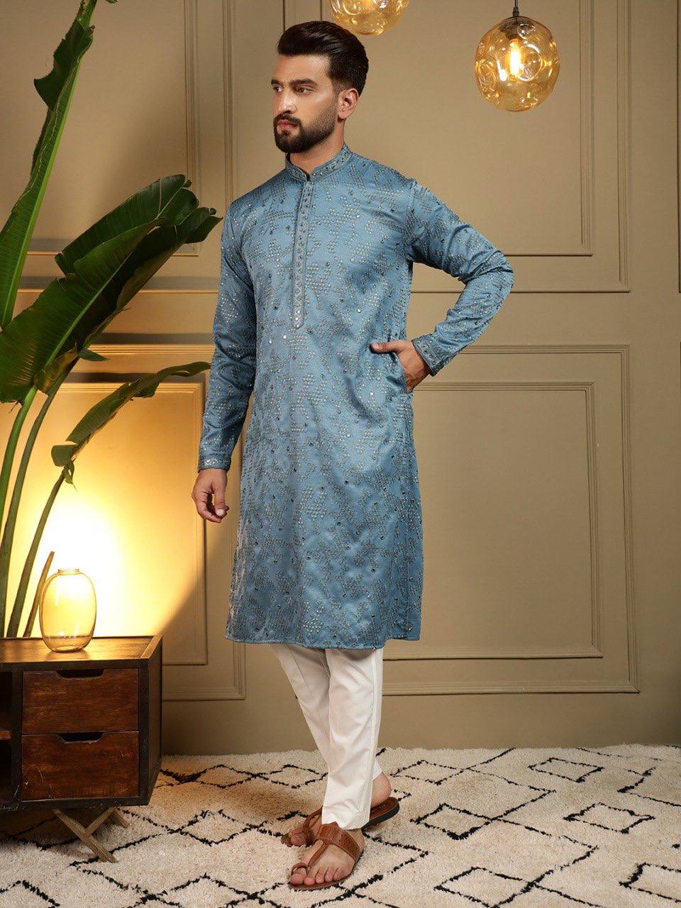 Men's Khadi Cotton Kurta Set