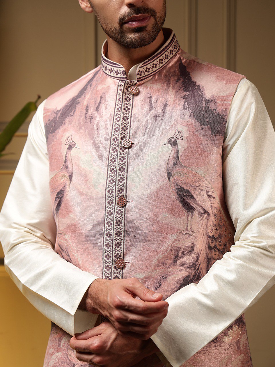 Men's 3-Piece Nehru Jacket Set for Wedding
