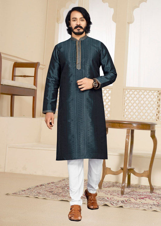 Jacquard Kurta with Pants - 5106