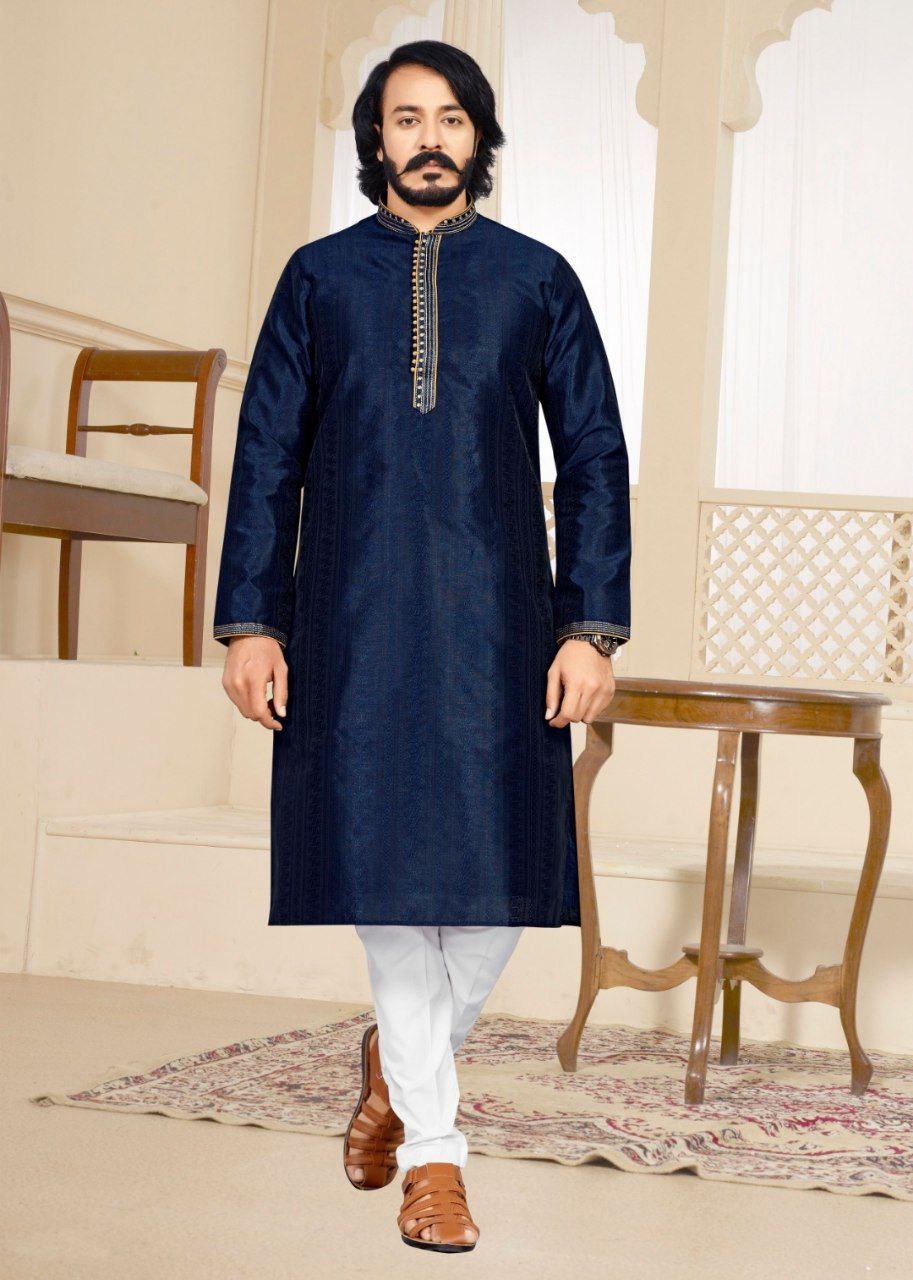 Jacquard Kurta with Pants - 5106