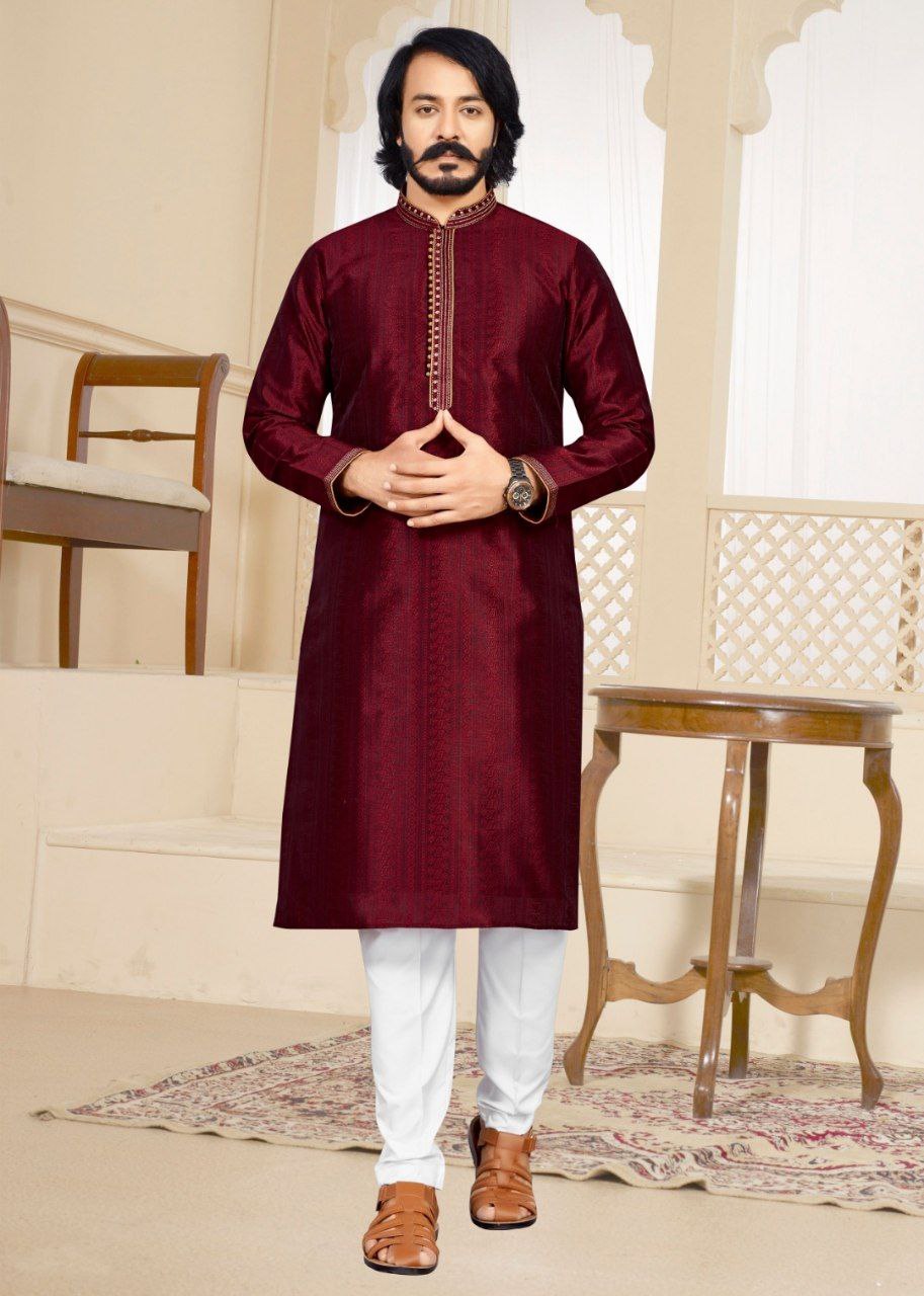 Jacquard Kurta with Pants - 5106