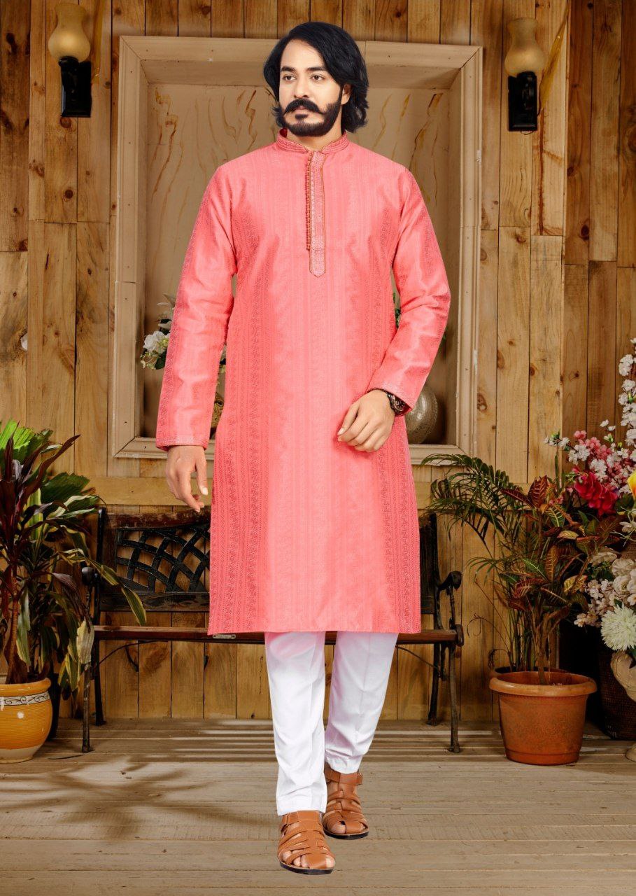 Jacquard Kurta with Pants - 5106