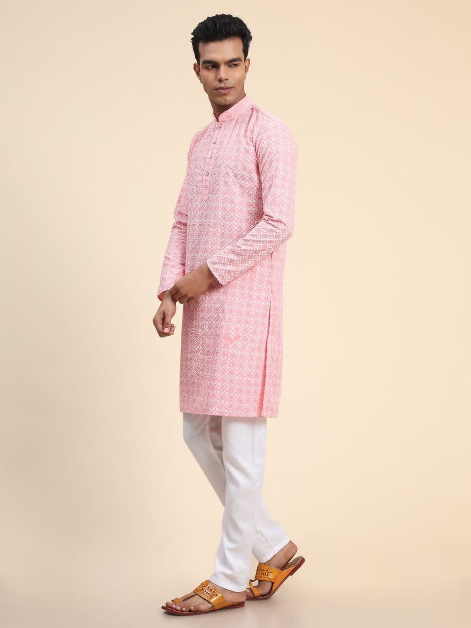 Chikankari embroidery kurta with pyjamas