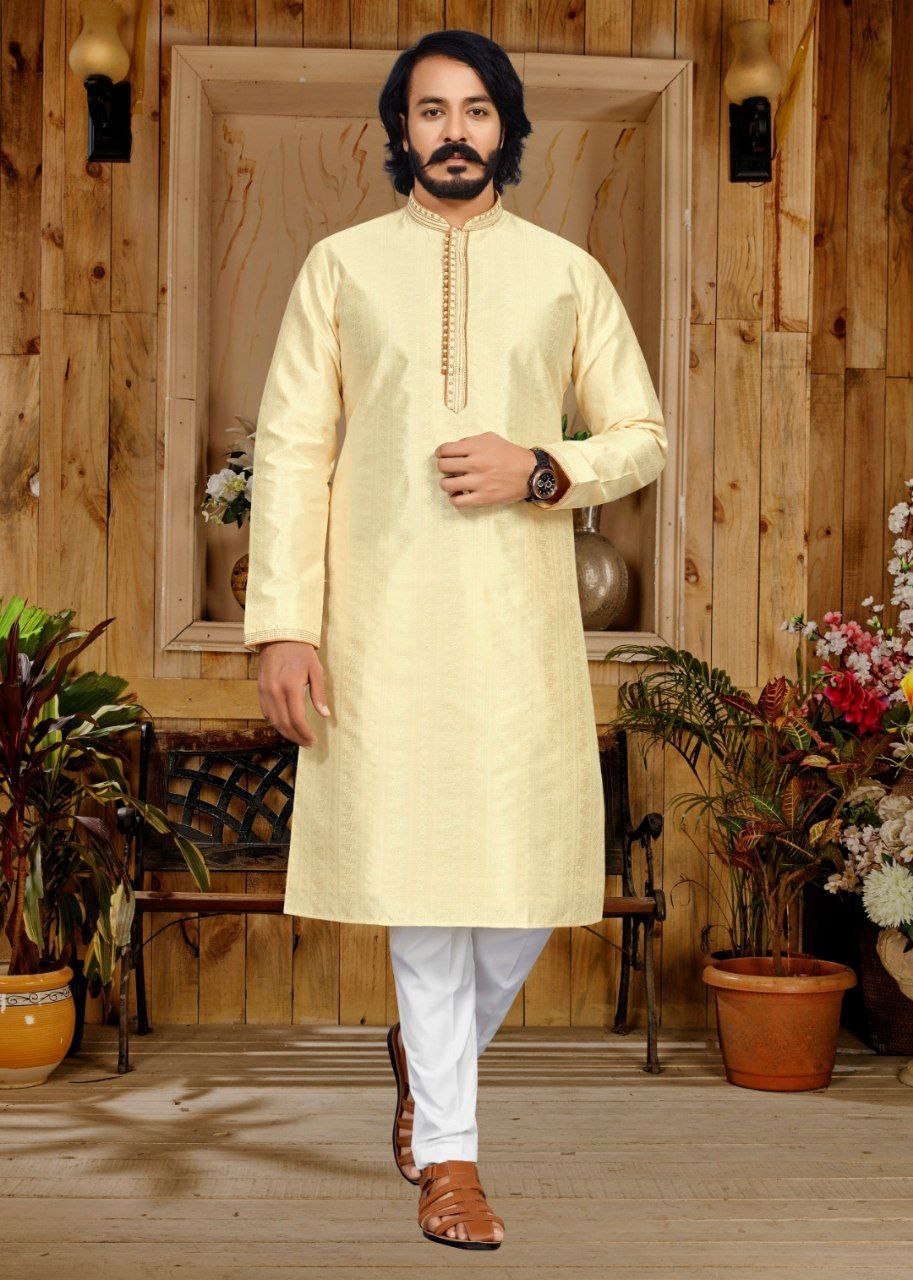 Jacquard Kurta with Pants - 5106