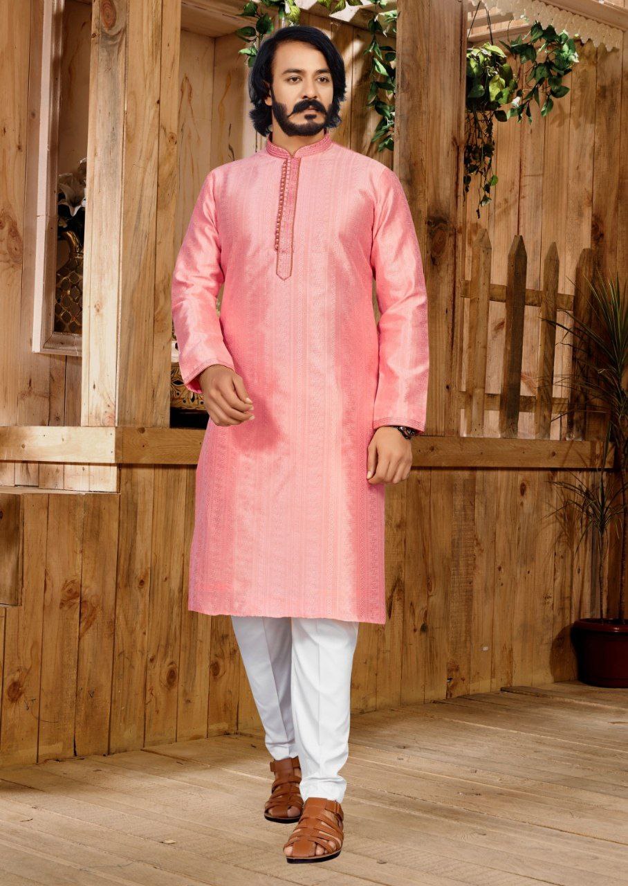 Jacquard Kurta with Pants - 5106