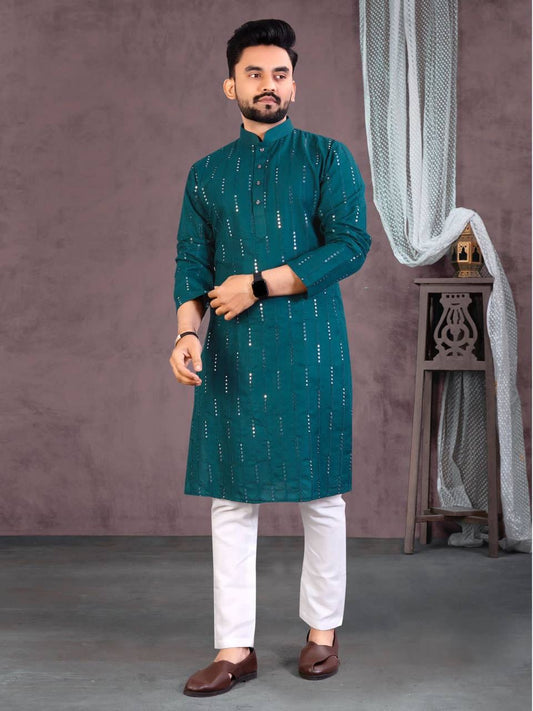 Roshan Mirror Work Kurta With Pants